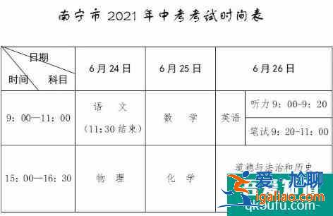 廣西南寧市2021年中考、高考考點分布和安排!? 廣西南寧市2021年中考、高考考點分布和安排!?