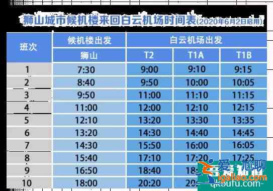 2021佛山城市候機樓發車時刻表？