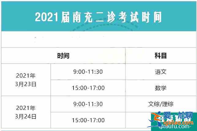 四川南充2021年高三二診3月23日開考,考試安排查看!? 四川南充2021年高三二診3月23日開考,考試安排查看!?
