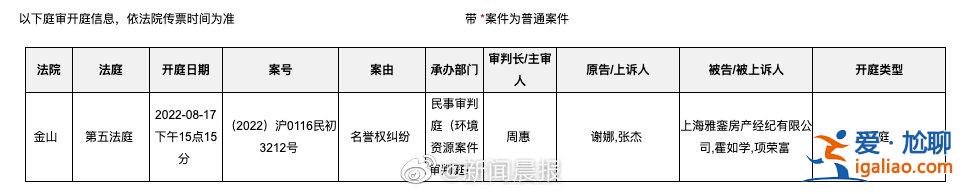 張杰謝娜夫婦與房產(chǎn)經(jīng)紀名譽權(quán)糾紛案將于8月17日開庭