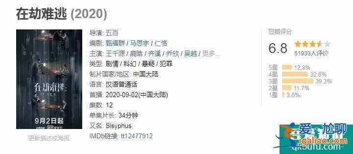 鹿晗新作《在劫難逃》演技獲贊，但無(wú)奈爛尾，豆瓣評(píng)分跌至6.8？