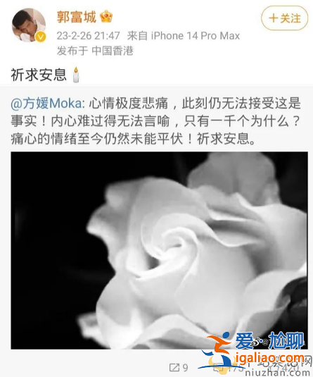 郭富城方媛悼念蔡天鳳惹爭議！網友憤怒假惺惺 幾天過去現在才知道啊