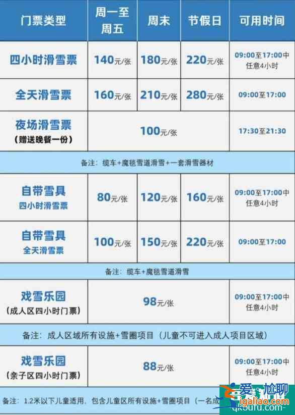 2022蘭州龍山國際滑雪場學(xué)生票和少兒票多少錢？