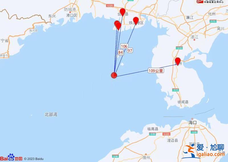 北部灣發生5.0級地震 震源深度20千米？