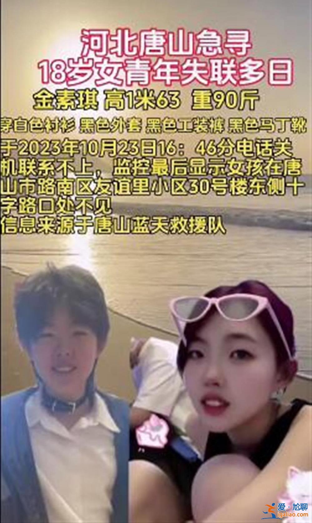 河北唐山18歲女生已失聯(lián)一月有余 事發(fā)前一小時還曾去超市買拼圖玩具？