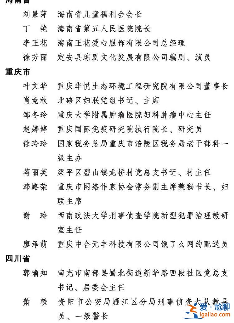 2023年度全國三八紅旗手標兵、全國三八紅旗手、全國三八紅旗集體全名單公布？