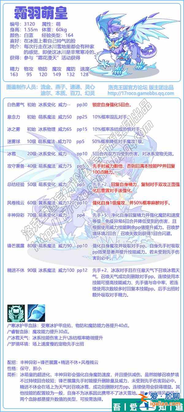 洛克王國霜羽萌皇技能表圖鑒 具體一覽？