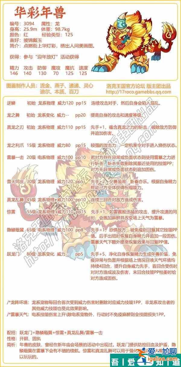洛克王國華彩年獸怎么樣 洛克王國華彩年獸技能介紹？