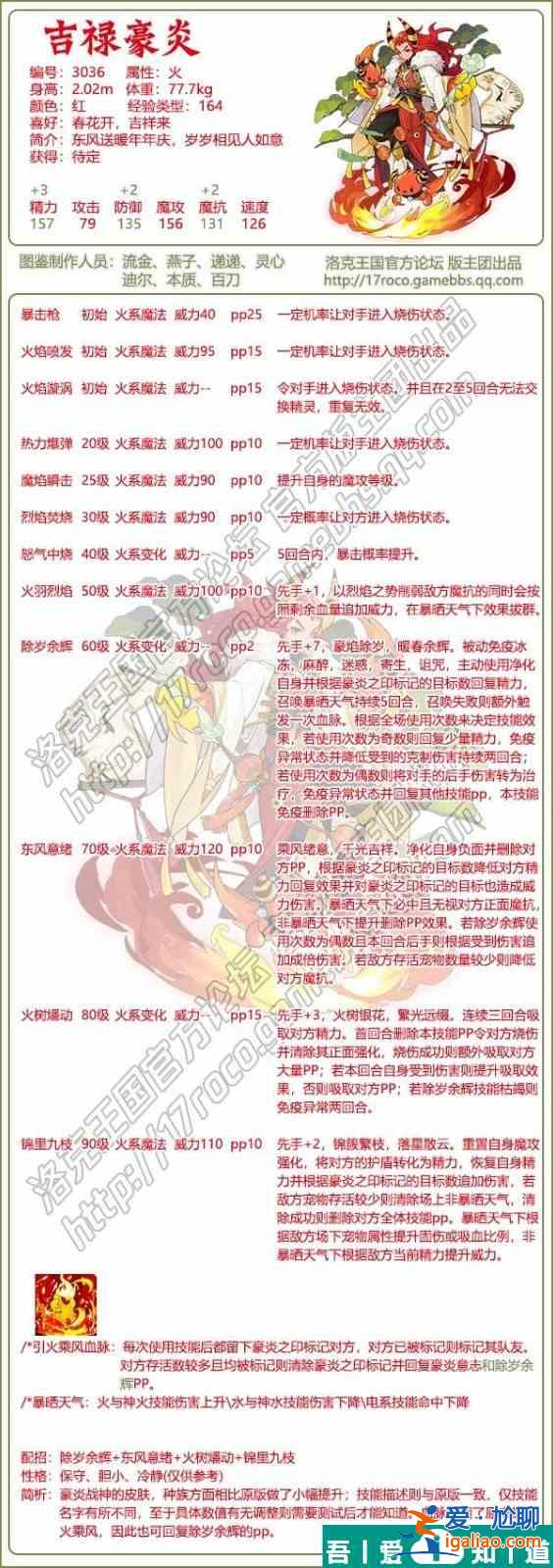 洛克王國吉祿豪炎怎么樣 洛克王國吉祿豪炎技能介紹？