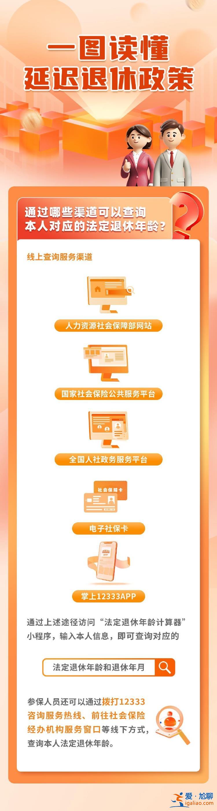 一組圖讀懂我國(guó)延遲退休政策 這些方式可查退休年齡？