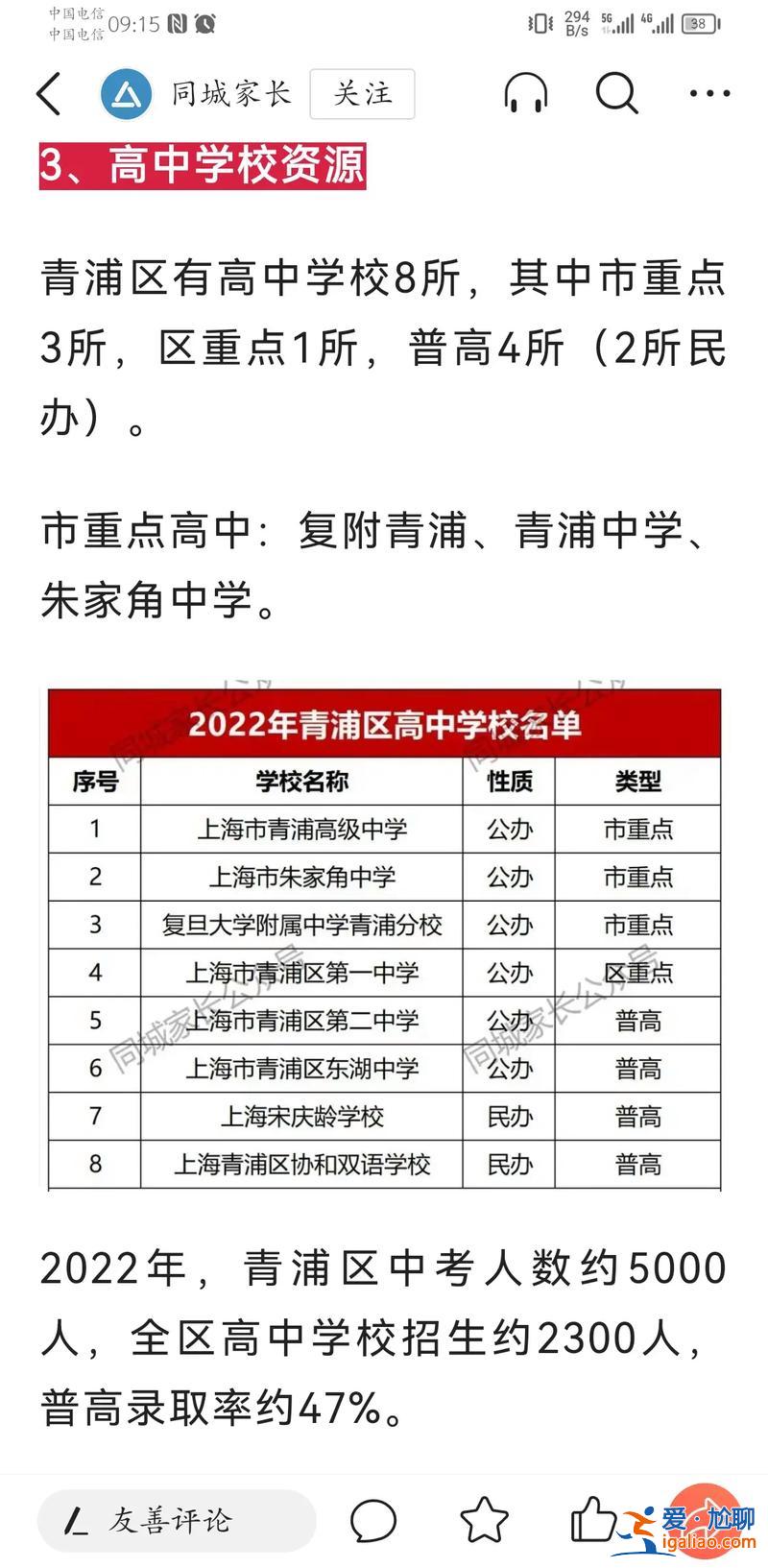 青浦區升學率，青浦一中中考升學率？