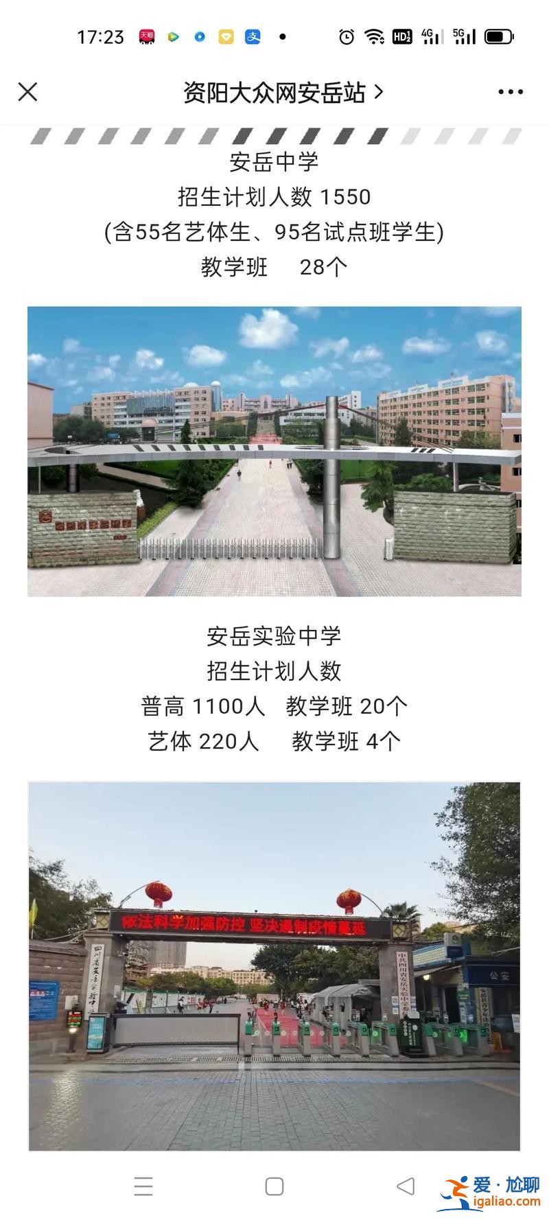 安岳市中學升學率排行，安岳縣的中學有哪些？