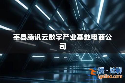莘縣騰訊云數字產業基地電商公司? 莘縣騰訊云數字產業基地電商公司?