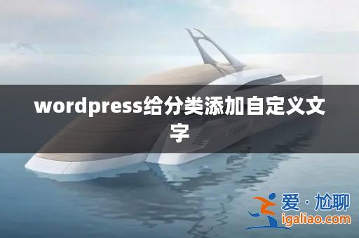 wordpress給分類添加自定義文字？