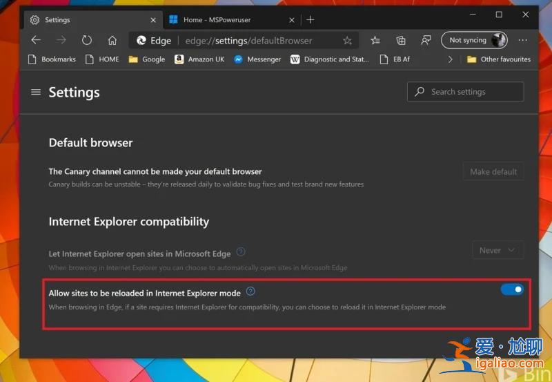 Edge Canary現在可以讓你手動激活IE模式？